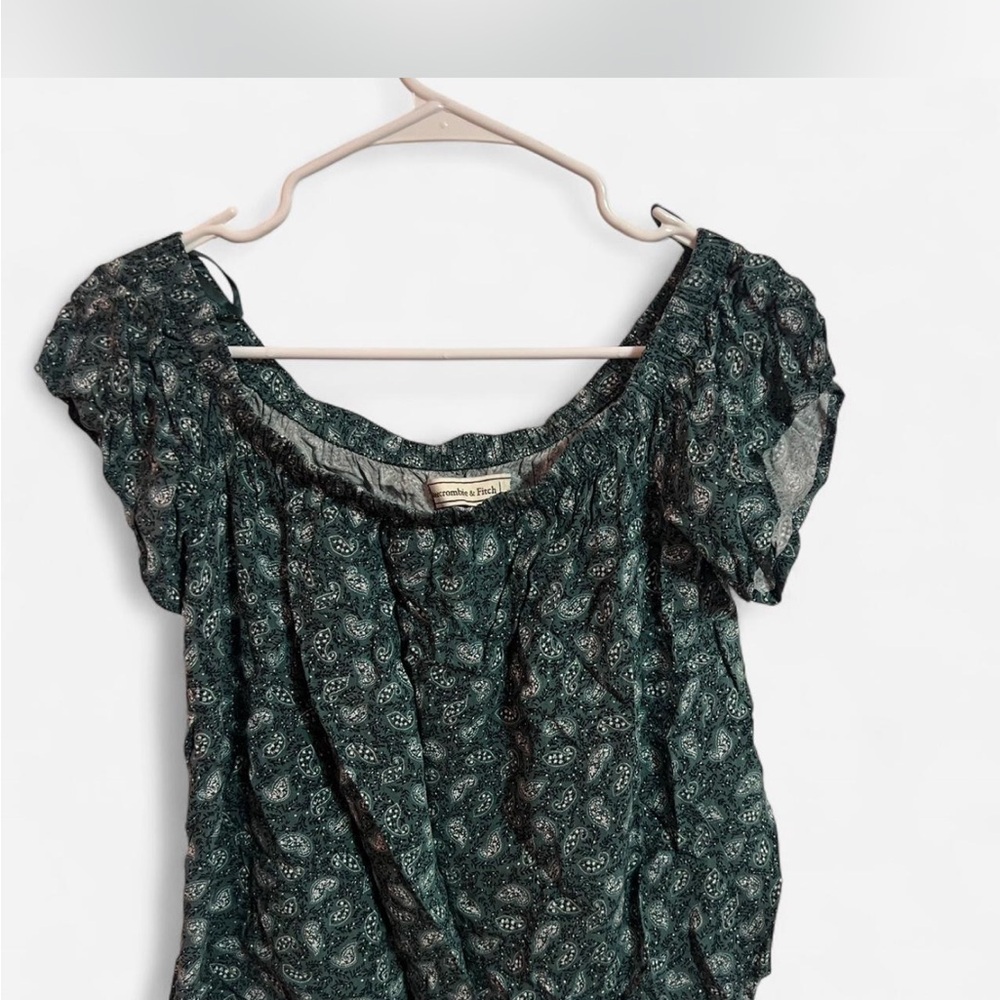 Abercrombie & Fitch Green Paisley Blouse